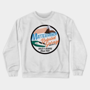 Matterhorn Bobsled Garage - Black Circle for Lighter Fabrics Crewneck Sweatshirt